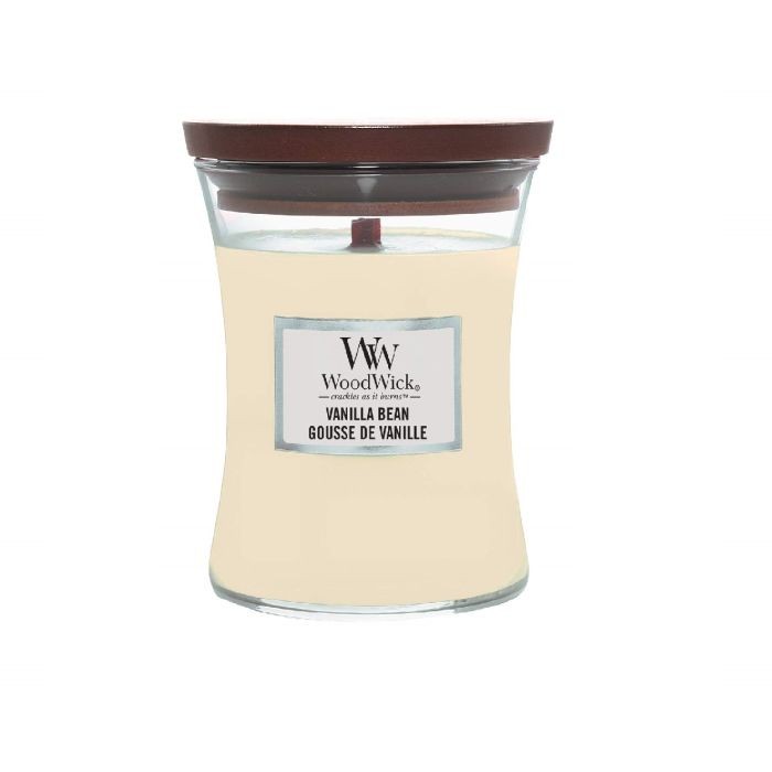 WoodWick Mirisna svijeća Classic Vanilla & Sea Salt, srednja
