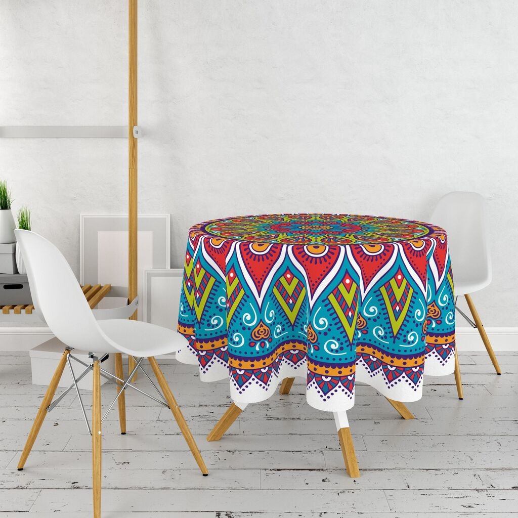 Hermia stolnjak za stolove 9 komada, 160 cm, šareni