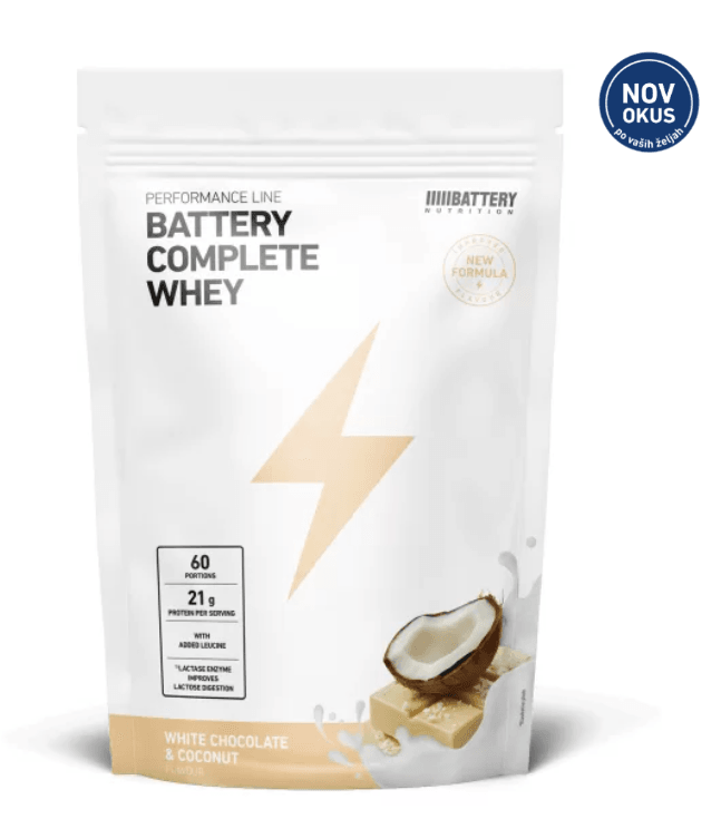 Battery Nutrition Complete Whey Protein, 1800 g, Bijela čokolada i kokos