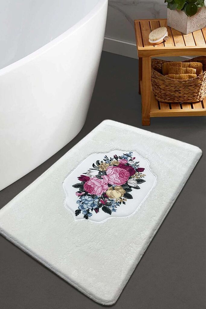 L'essentiel Maison Bella Rose tepih za kupatilo, bijela