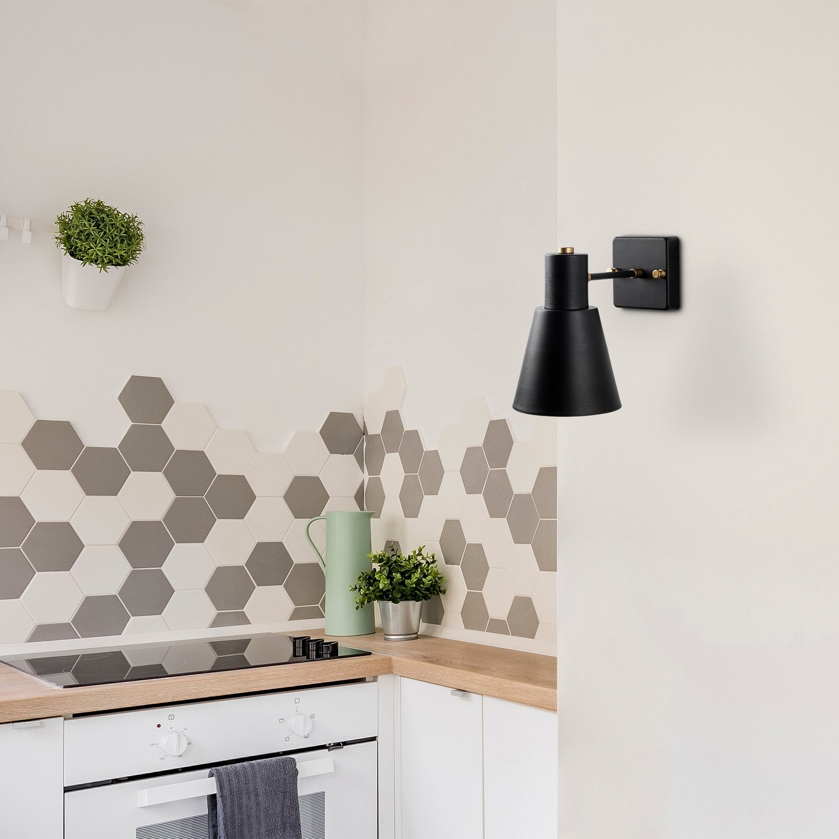 Opviq Zidna lampa E27 Max 40W, Crno-zlatna