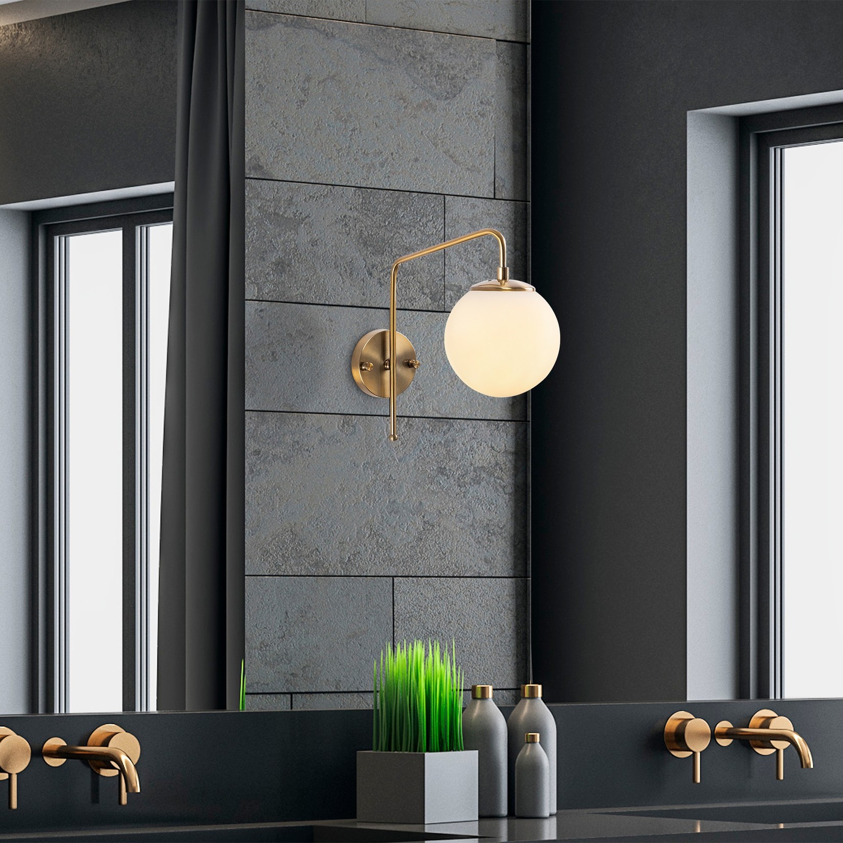 Opviq Zidna lampa E14 Grlo, Bronza