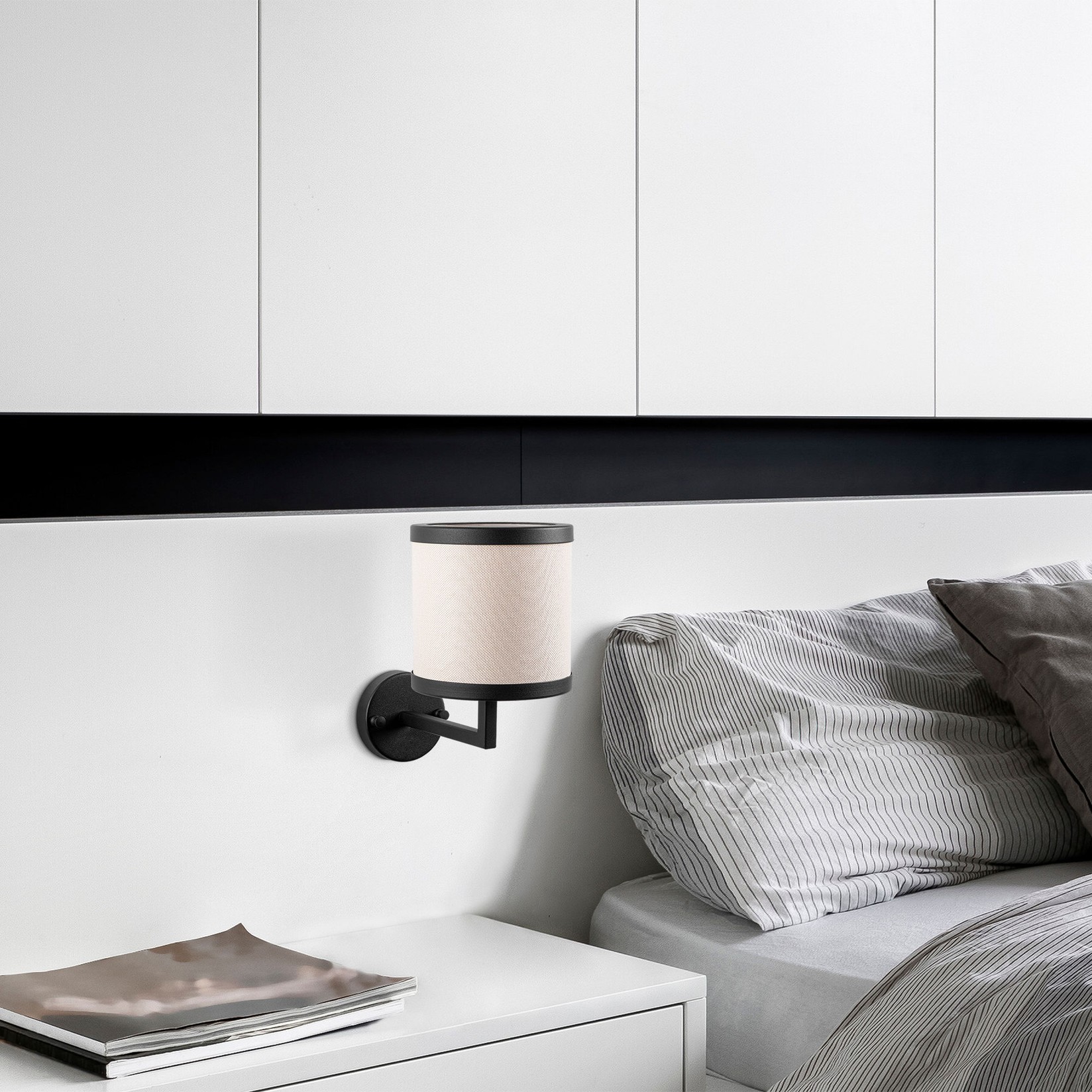 Opviq Zidna lampa E27 Grlo, Crno-bijela