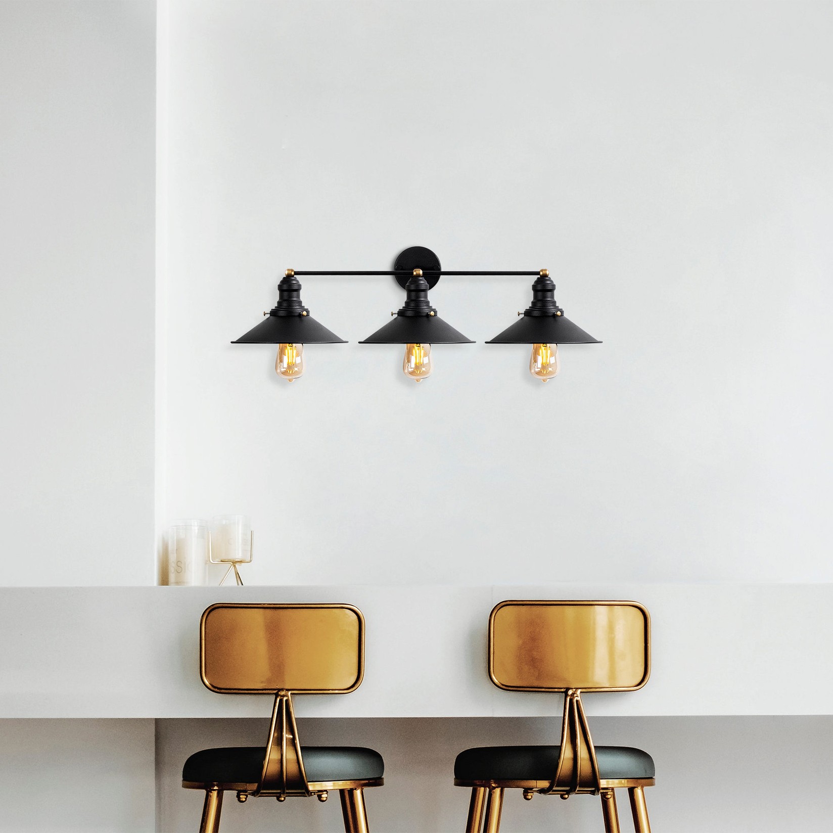 Opviq Zidna lampa E27 Grlo, Crno-bronzana