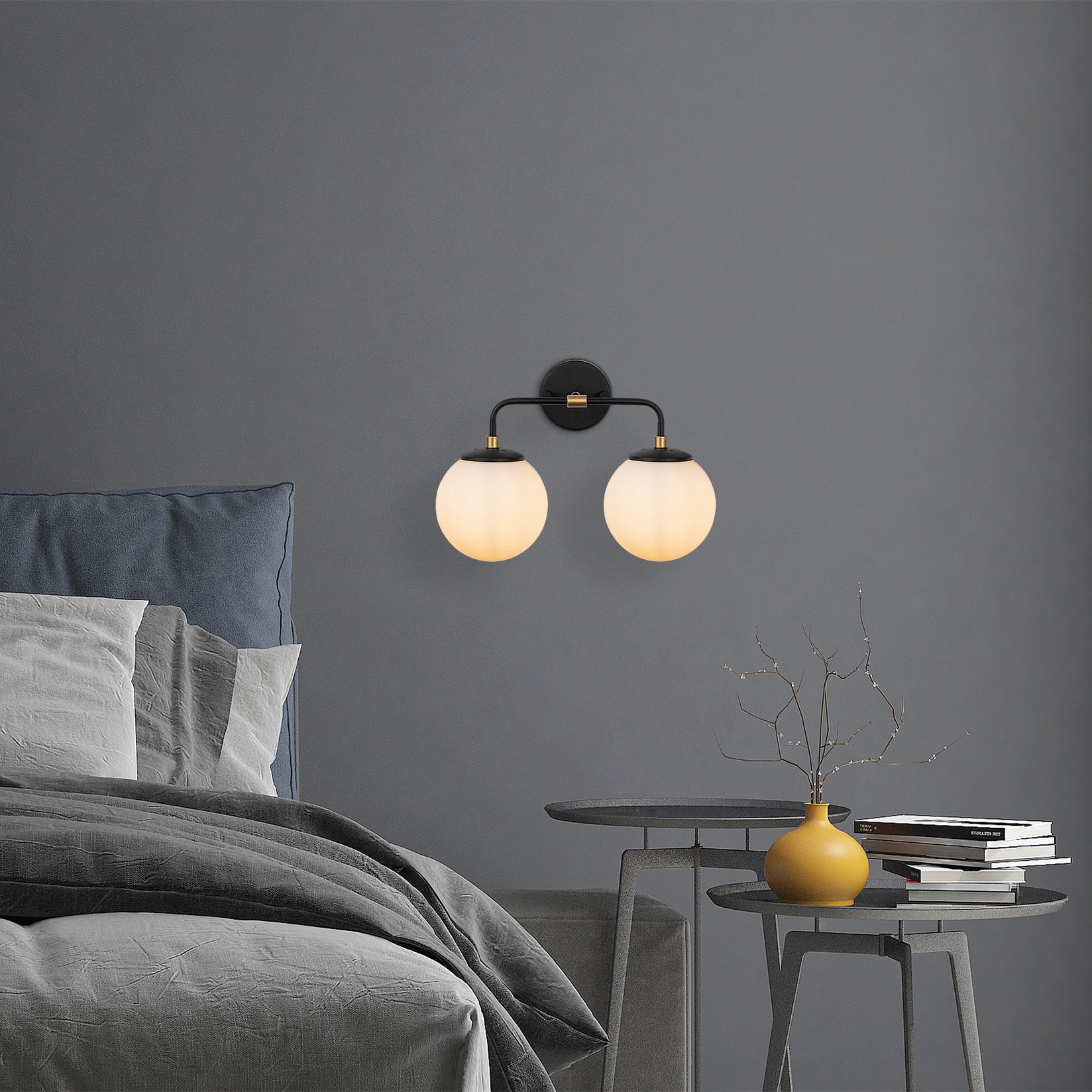 Opviq Zidna lampa, crna