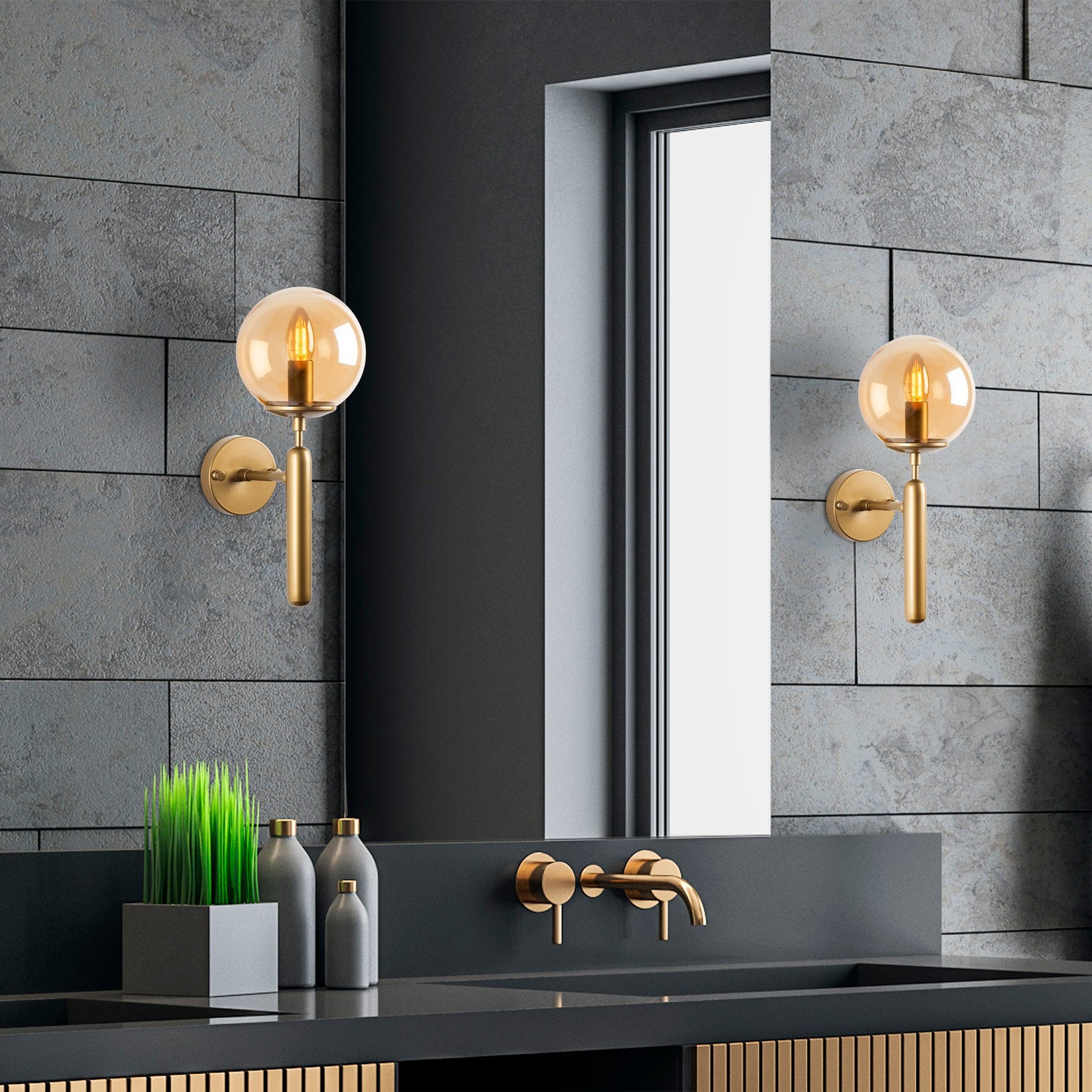 Opviq Zidna lampa E14 Grlo, Zlatna