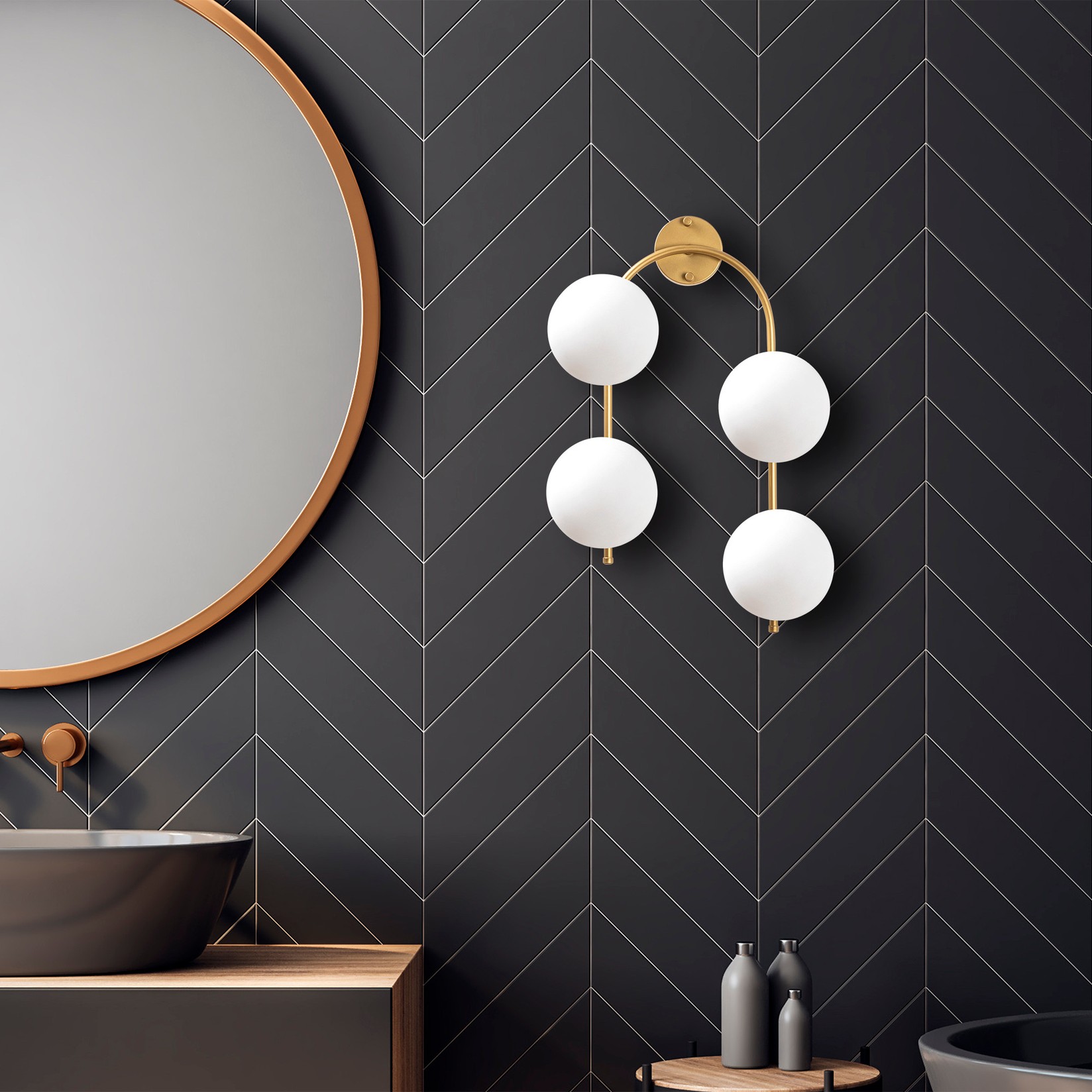 Opviq zidna lampa, zlatna