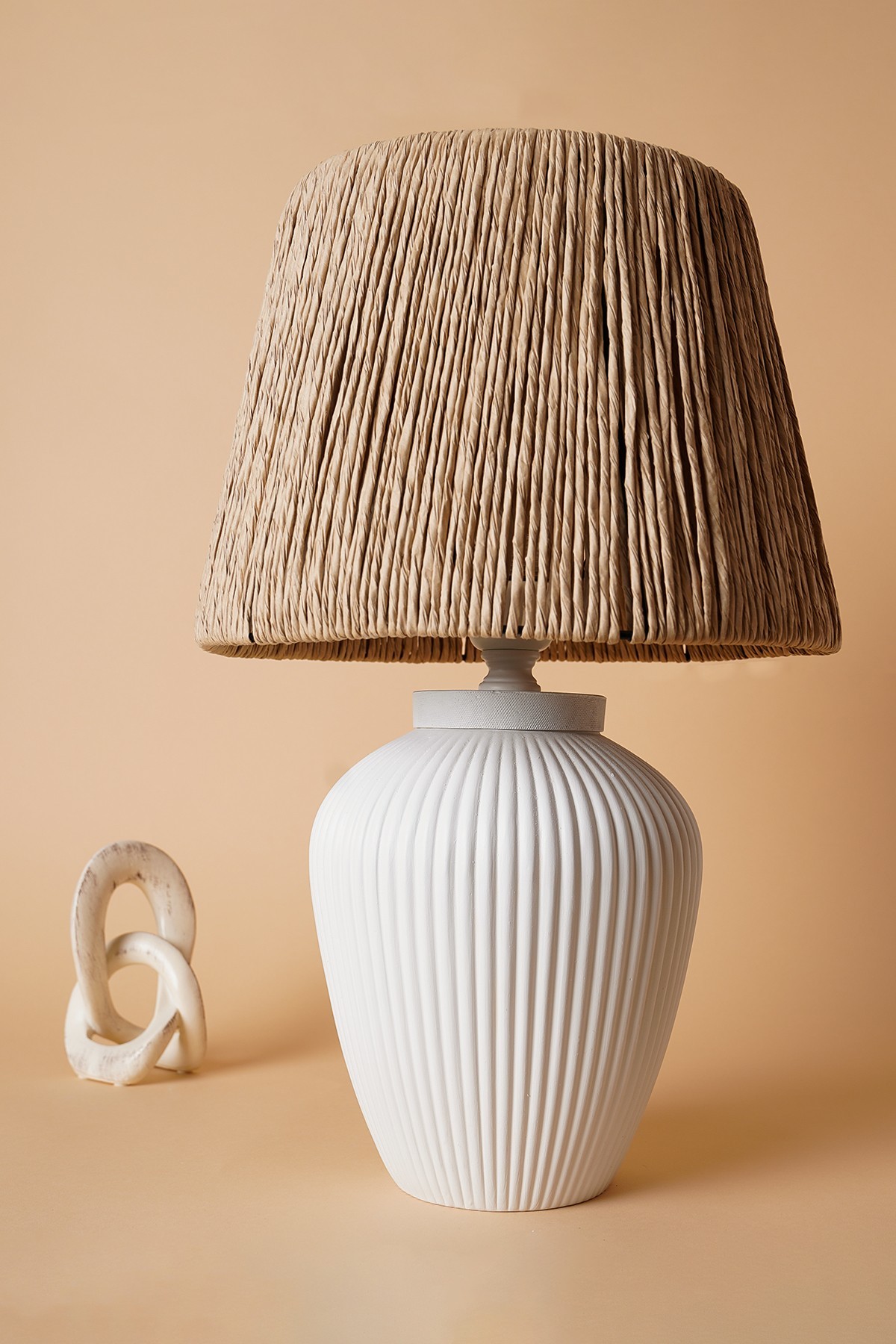 Opviq Stona lampa E27 Grlo, Bijeli hrast