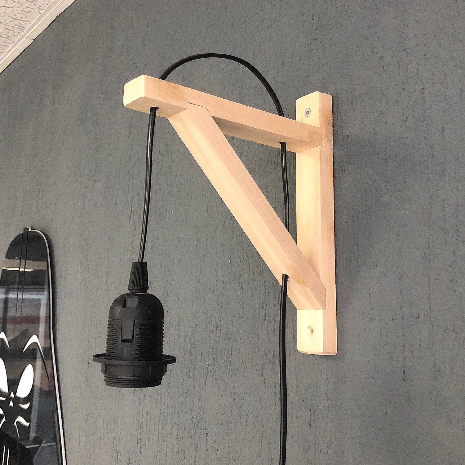 Opviq Zidna lampa E27 Grlo, Crna