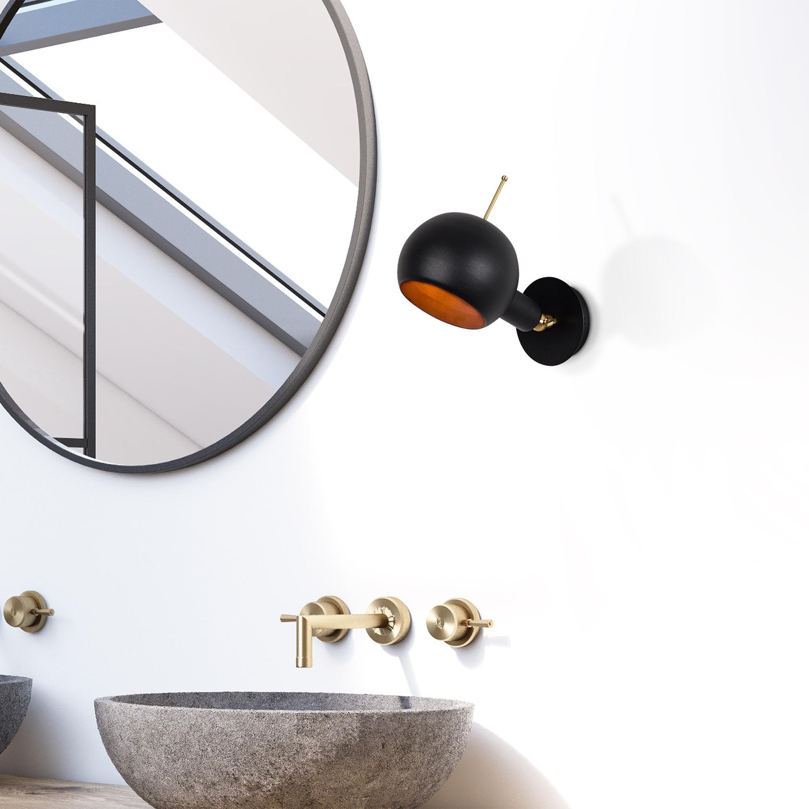 Opviq Zidna lampa E27 Max 40W, Crno-bakarna