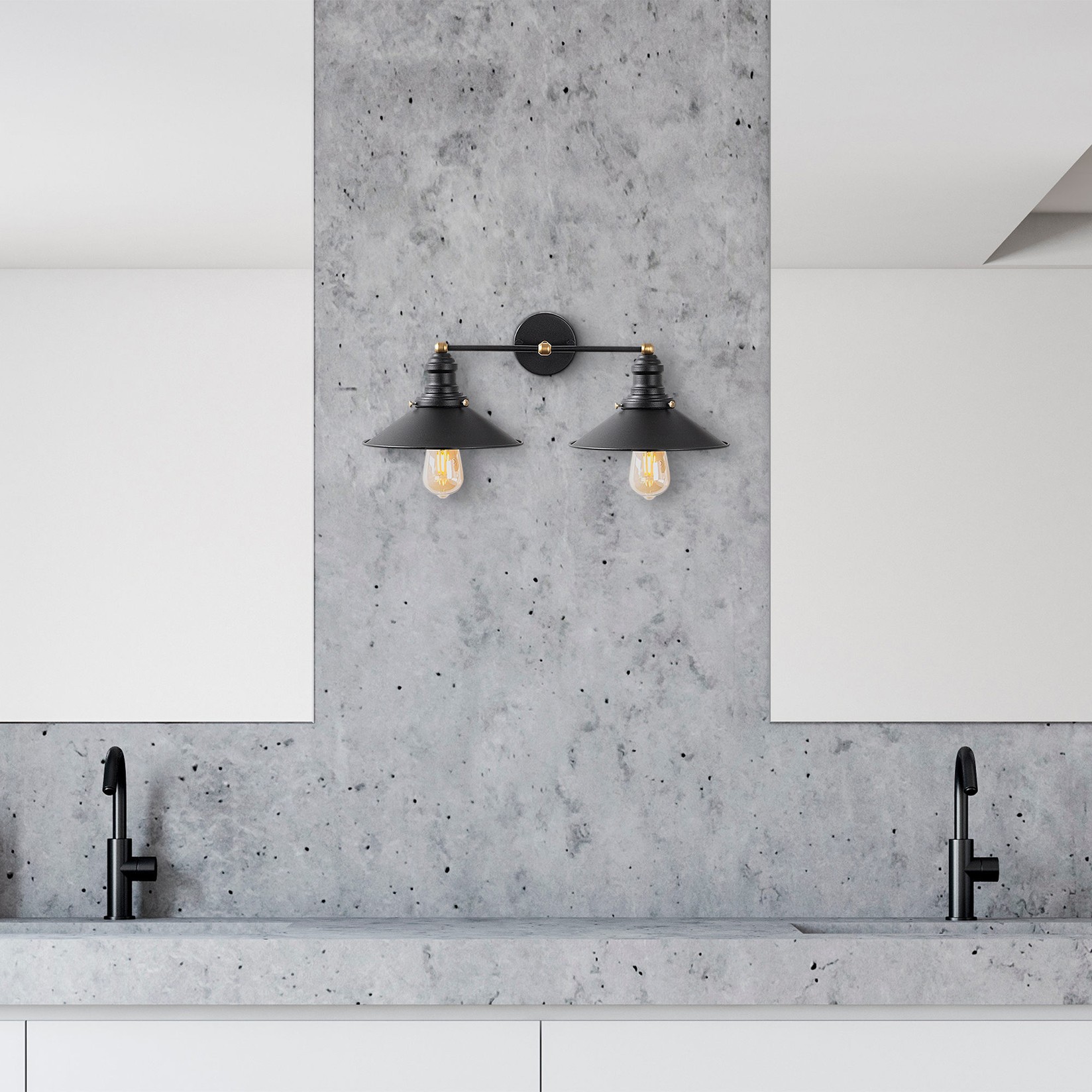 Opviq Zidna lampa E27 Grlo, Crno-zlatna