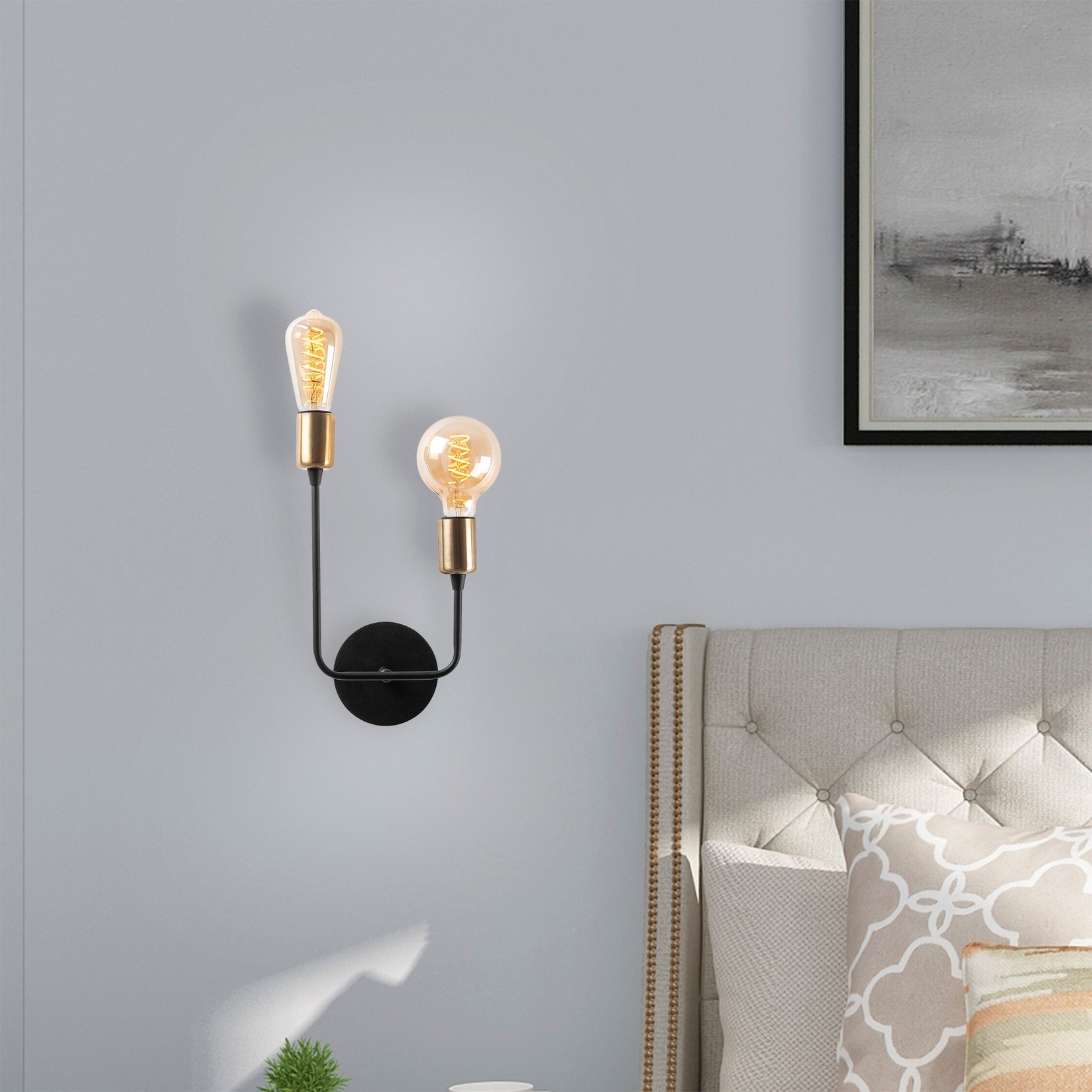 Opviq Zidna lampa 2 x E27 Max 40, Crna