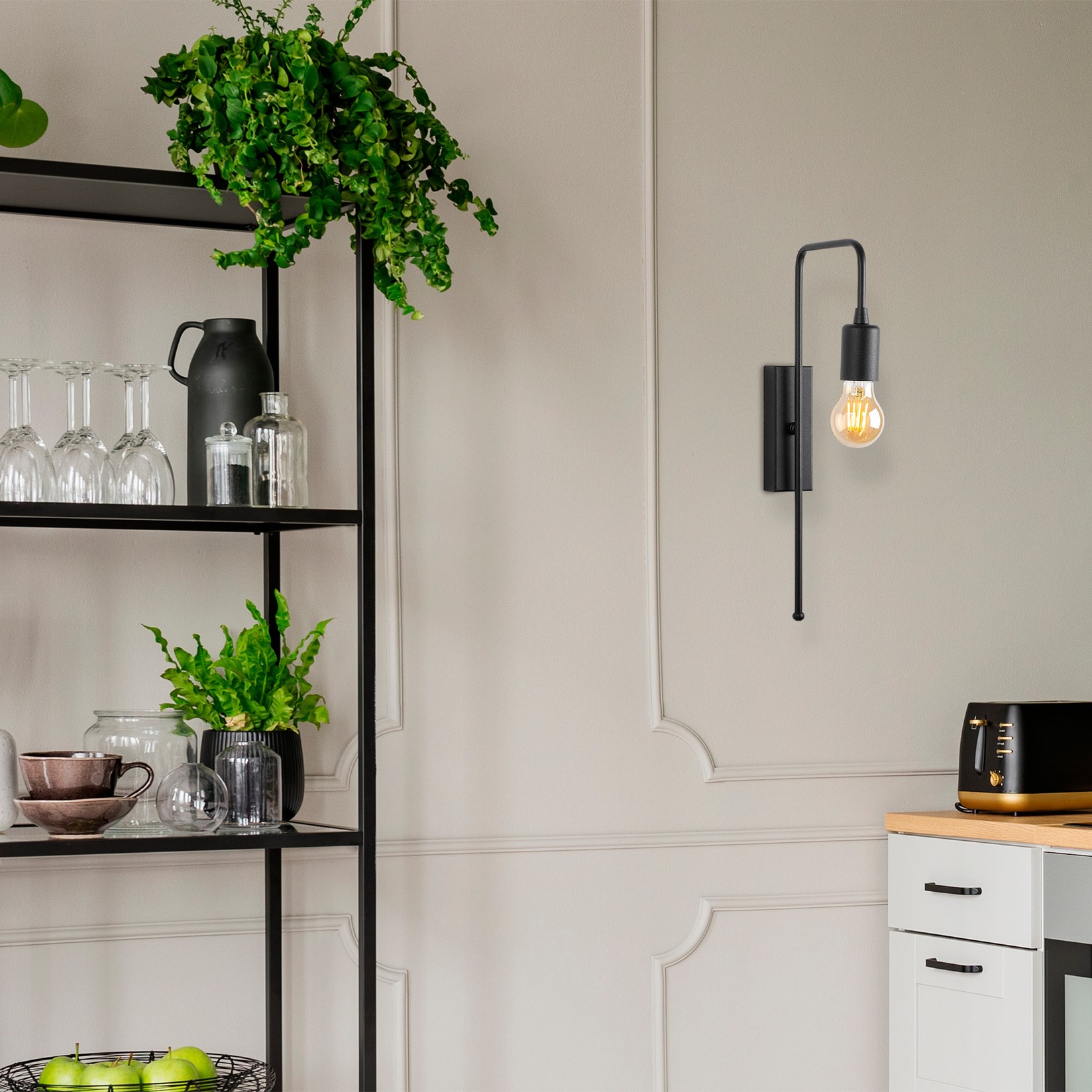 Opviq Zidna lampa E27 Grlo, Crna