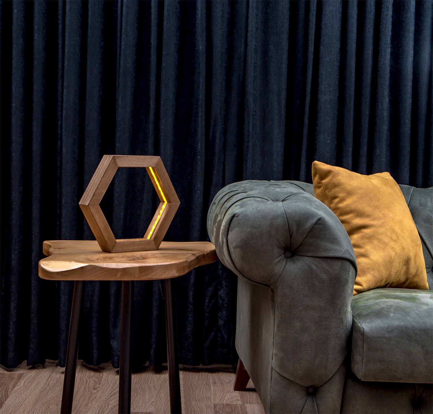 Opviq Stona lampa, LED, Smeđa