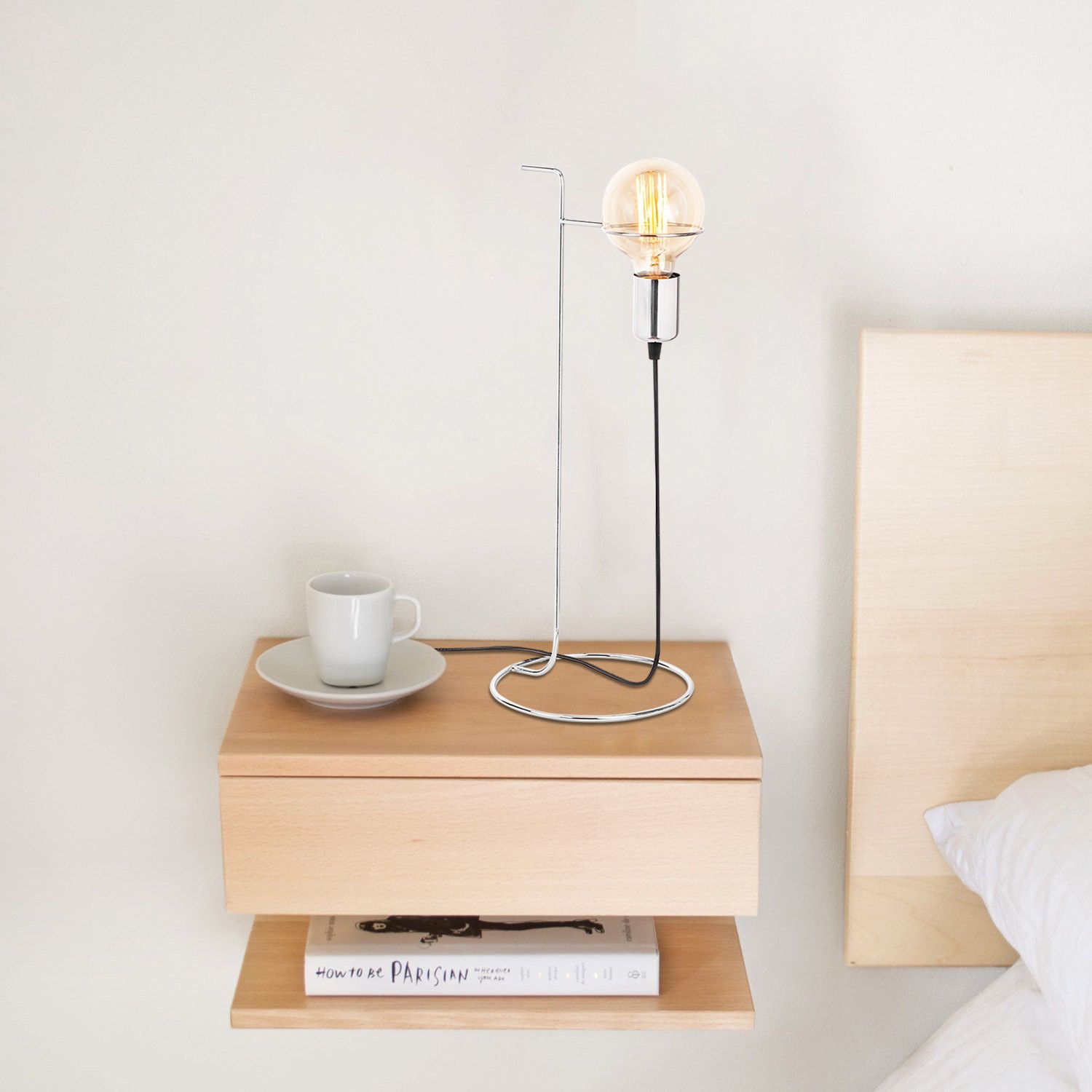 Opviq Stona lampa E27 Grlo, Siva