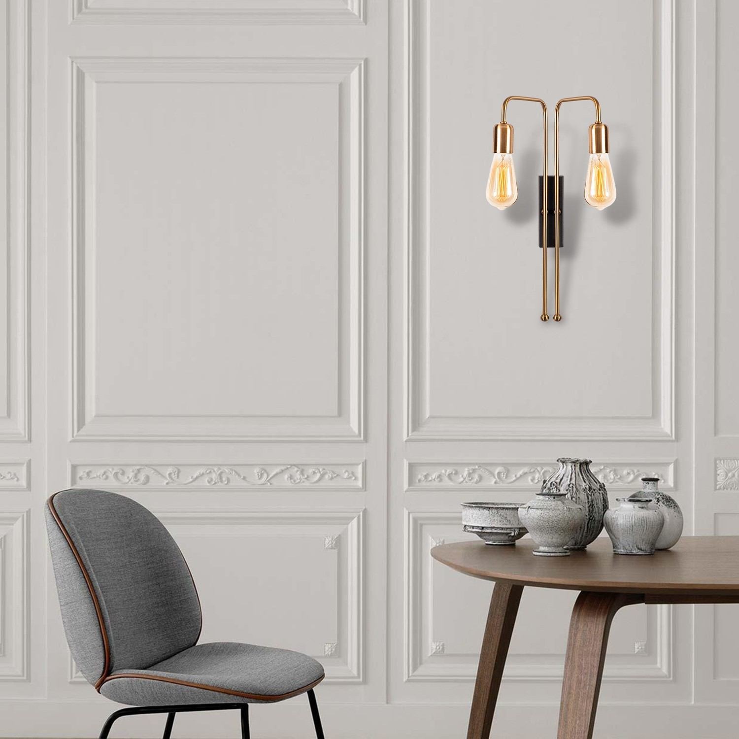 Opviq Zidna lampa E27 Grlo, Zlatno-crna