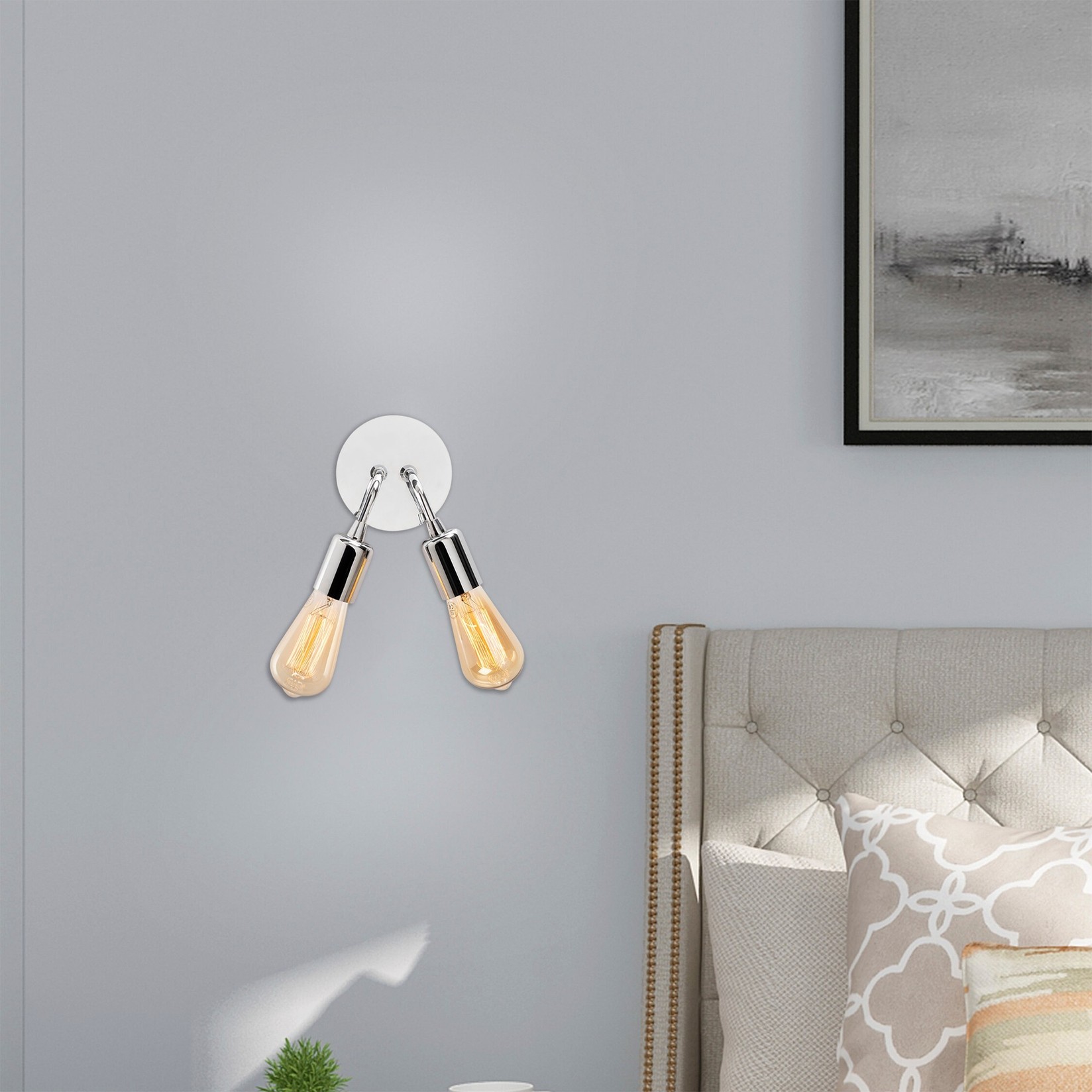 Opviq Zidna lampa 2 x E27 Grlo, Siva