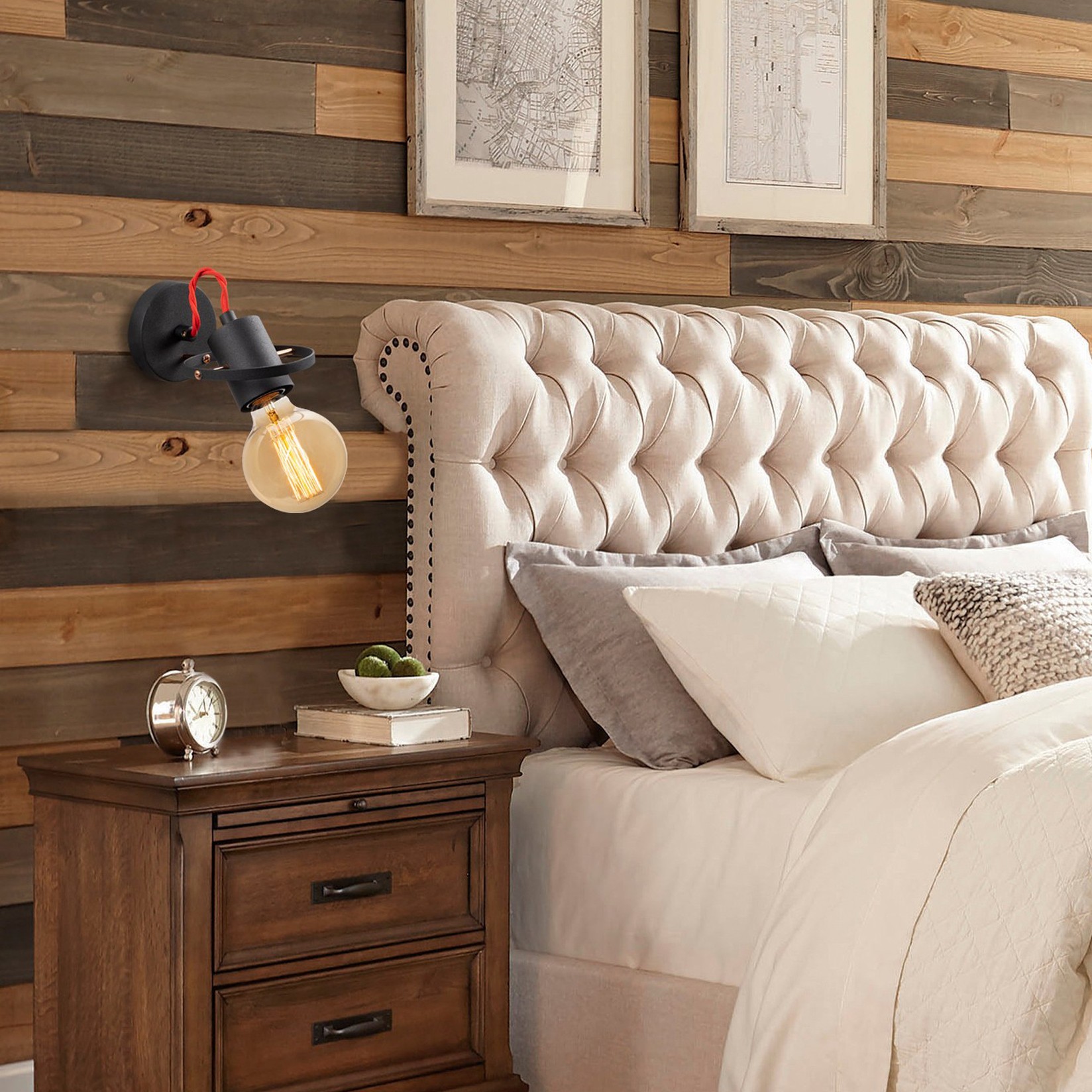 Opviq Zidna lampa E27 Grlo, Crna