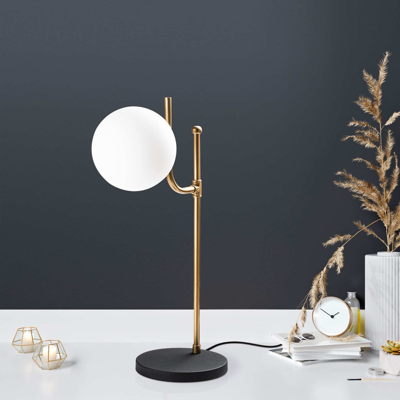 Opviq stolna lampa, crna