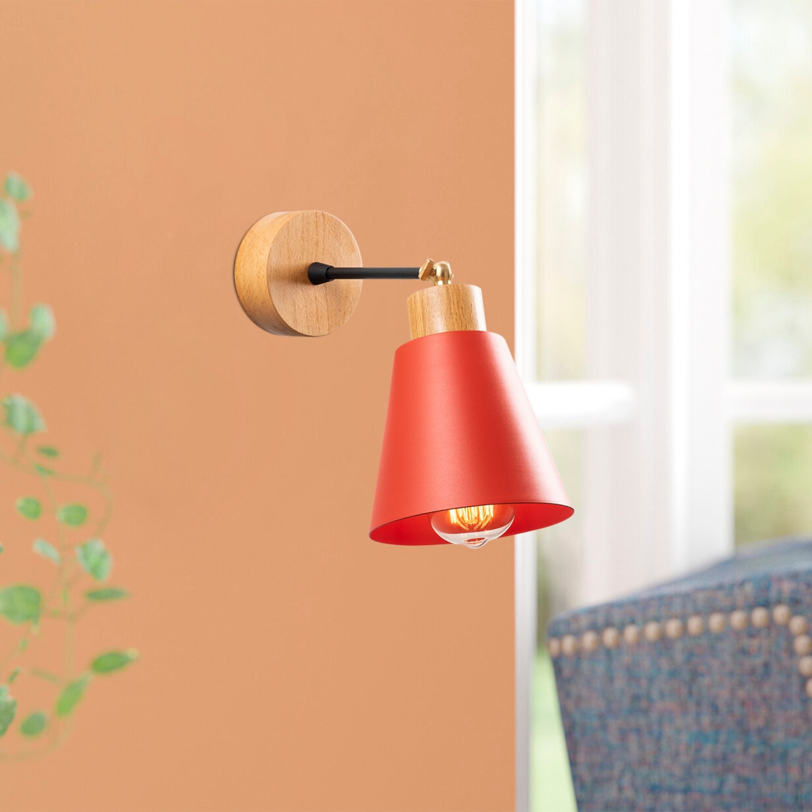 Opviq Zidna lampa E27 Grlo, Crvena