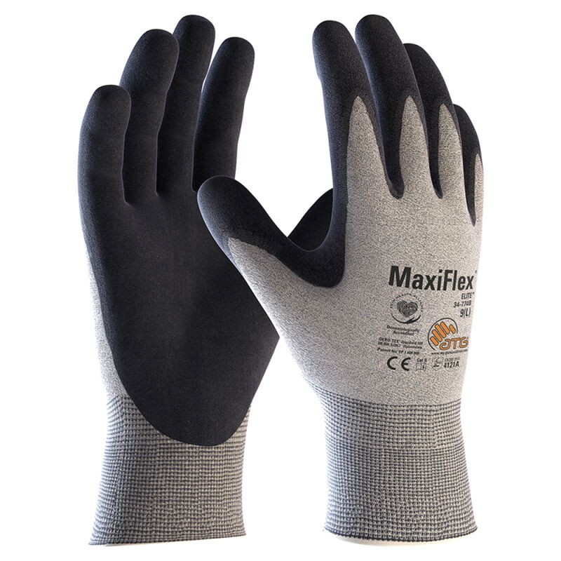 ATG Rukavice MaxiFlex Elite 34-774B, Sivo-crne