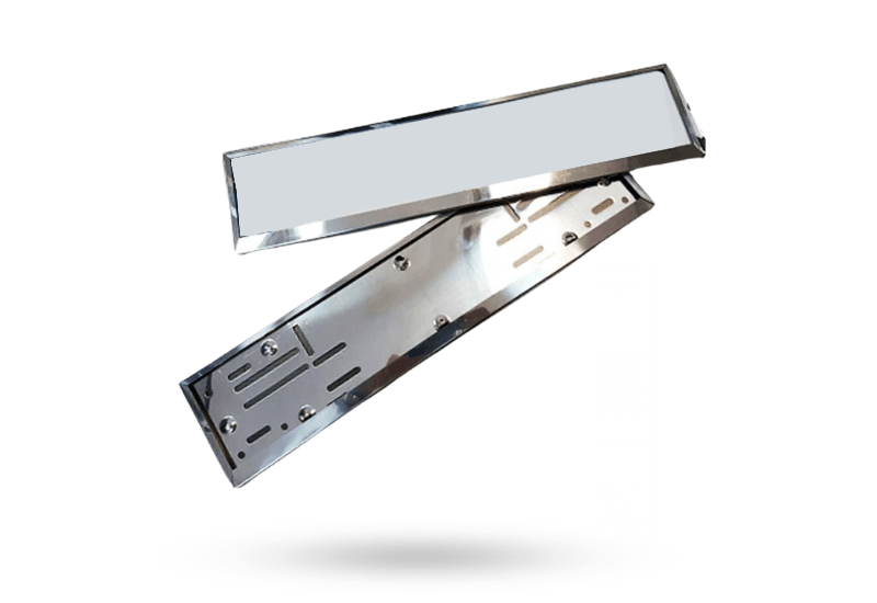 Okvir za tablice, Hromirani, 2 komada, Sivi