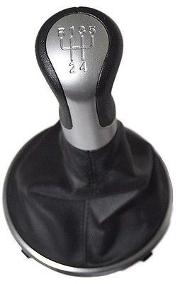 Ručka mjenjača sa 5 brzina sa kožom ASY Škoda Fabia II 2007-2014, Crna