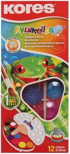 Kores Vodene bojice, 12 komada + Kist