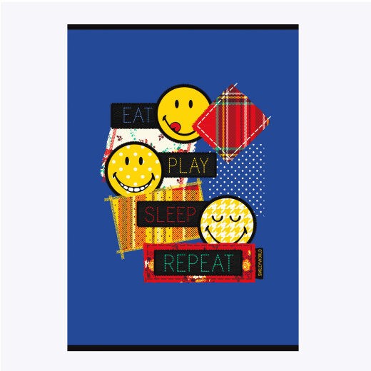 Licence Sveska Smiley, Meka korica, A5, 54 lista, Dikto linije, Plavo-žuta