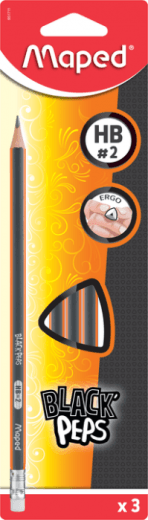 Maped Grafitna olovka sa gumicom, HB, 3 komada