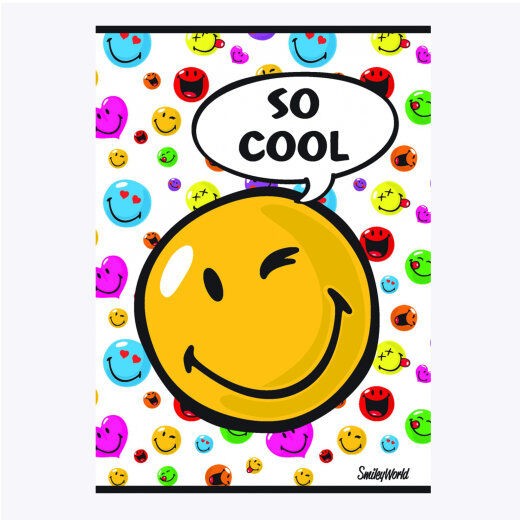 Licence Sveska Smiley, Meka korica, A4, 54 lista, Karo linije, Šarena