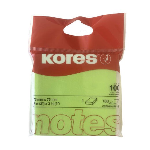 Samoljepljivi listici 75x75 zeleni NEON