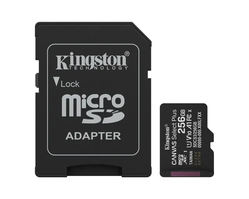 Kingston memorijska kartica U1, V10, SDXC, 256GB, Canvas Select Plus, G3 150R, SDCS3/256GB, adapter