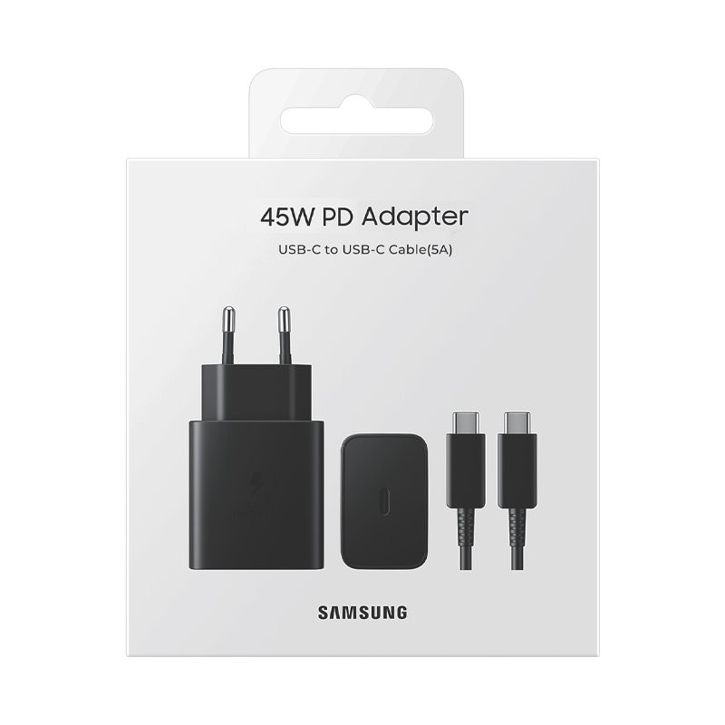 Samsung 45W PD Adapter USB-C sa kablom, Crni