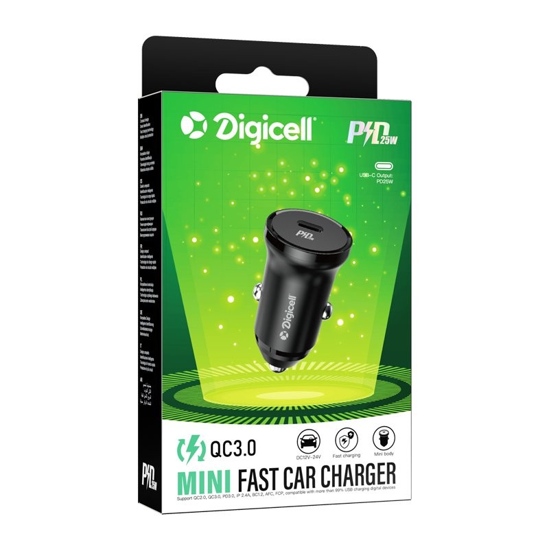 Digicell Auto punjač PD 25W, Crni