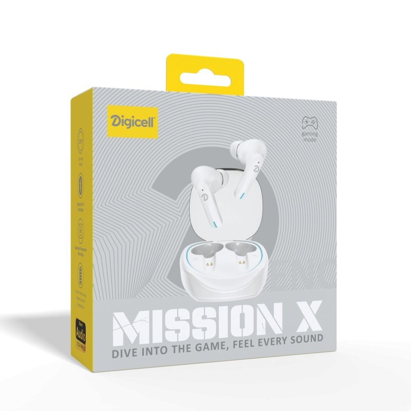 Digicell Bežične slušalice Mission X TWS ENC, Bijele