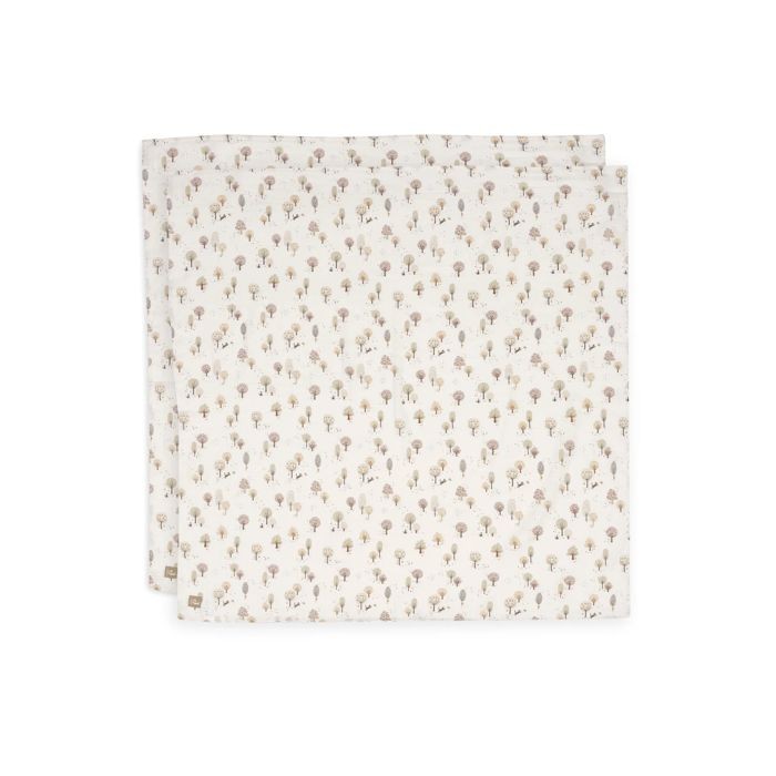 Jollein Set od 2 muslin pelene za povijanje Tiny Park, Bijele