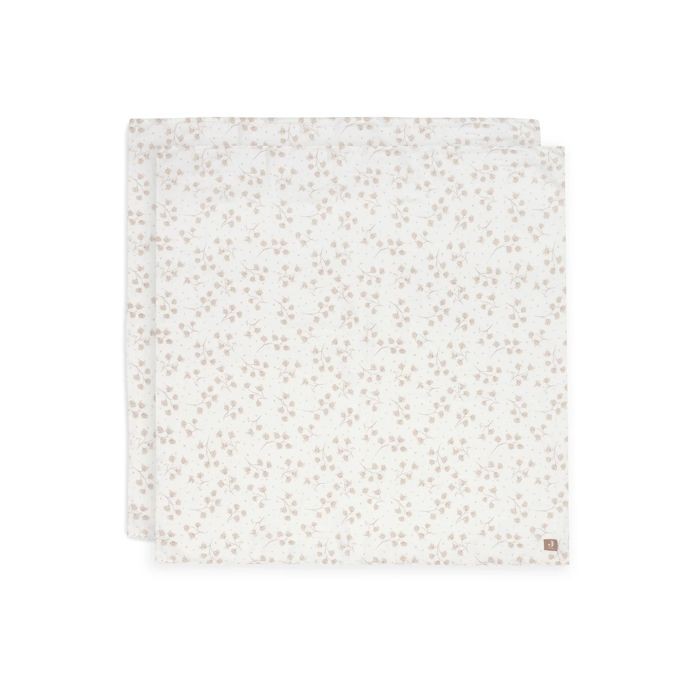Jollein Set od 2 muslin pelene za povijanje Leafy Dreams, Bijele