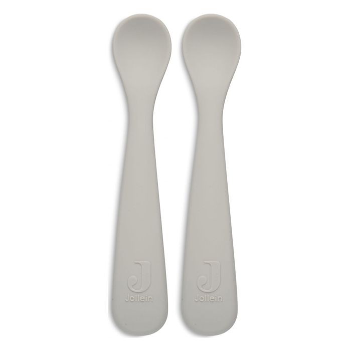Jollein Set od 2 silikonska kašikica Nougat, Svijetlo siva