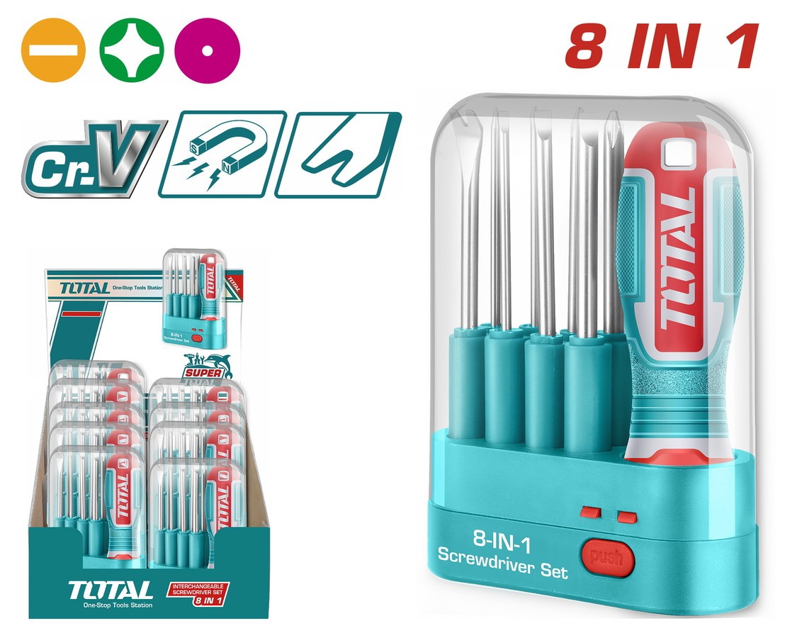 Potpuni set od devet izmjenjivih odvijača THT250906