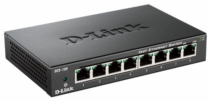D-Link Switch neupravljivi,DES-108/E (metalno kućište)