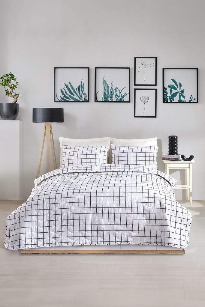 L'essentiel Maison set posteljine Artus, 200x220, bijelo-crna