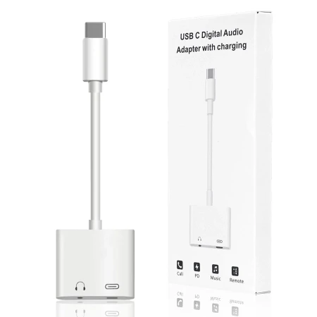 NoName, Adapter, Type-C, 3,5 mm konektor, Bijeli