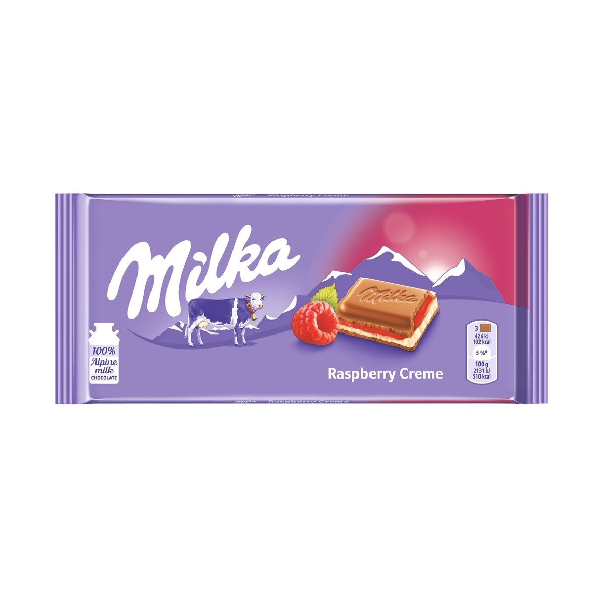 MILKA čokolada, malina, 100g