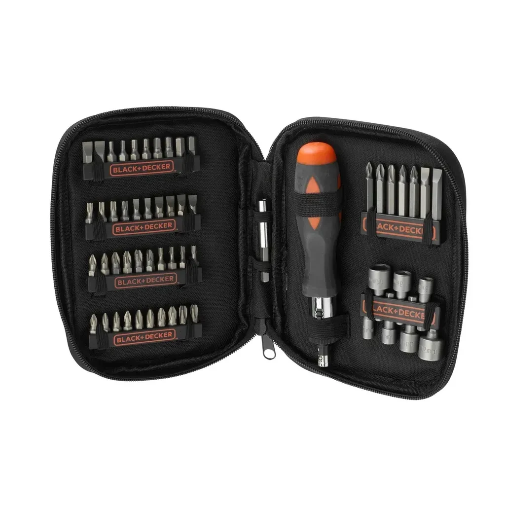 Black+Decker Set bitova nasadnih ključeva sa odvijačem  A-7104, 56 komada