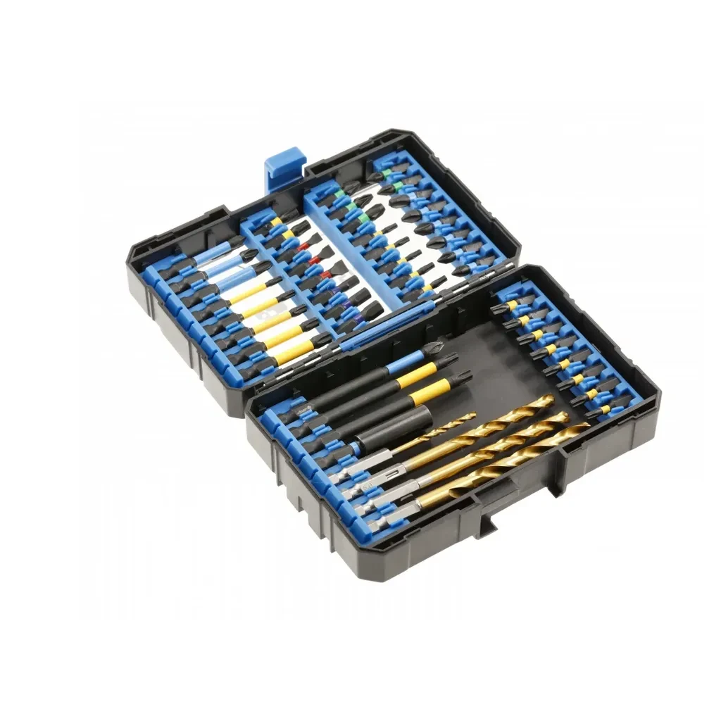 HOEGERT Set udarnih bitova i burgija za metal HT1S803, 56 komada