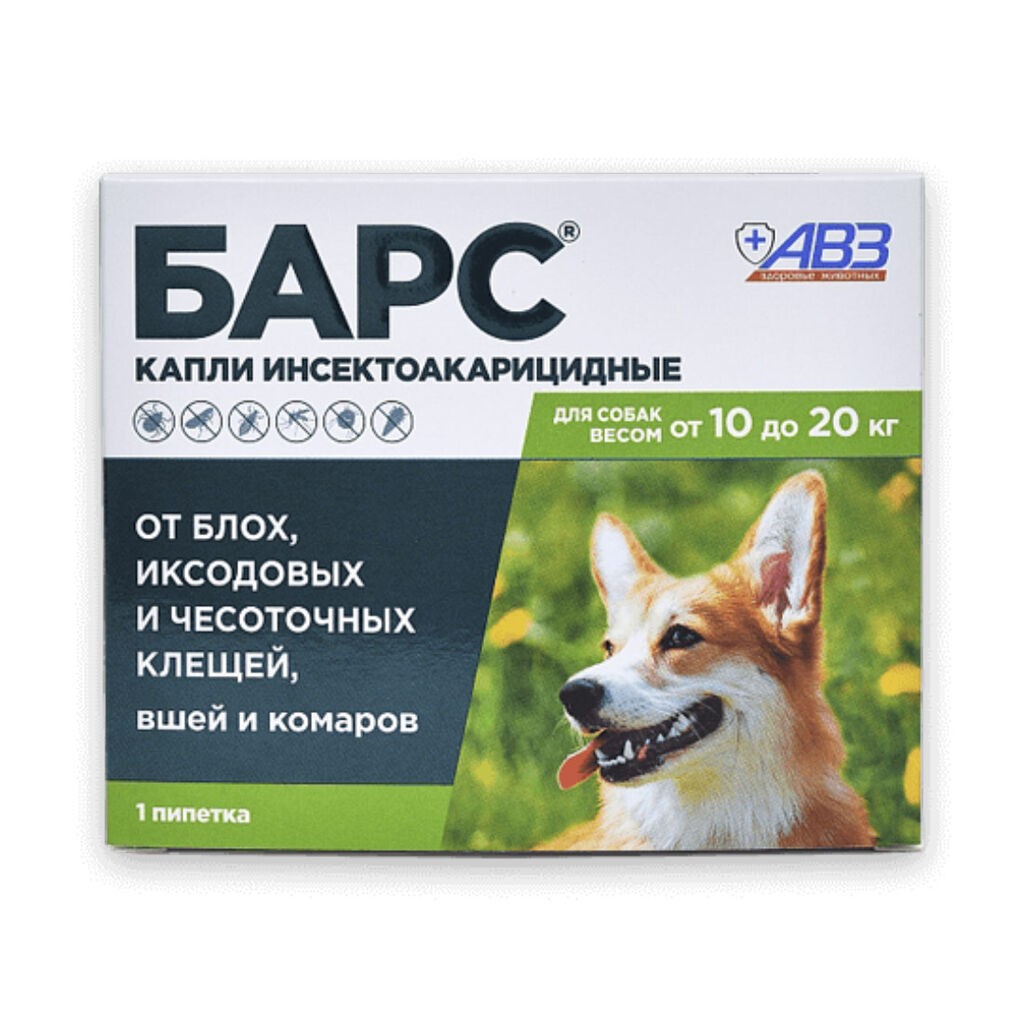 Bars Zaštita za pse 10-20 kg - 1 pipeta spot on