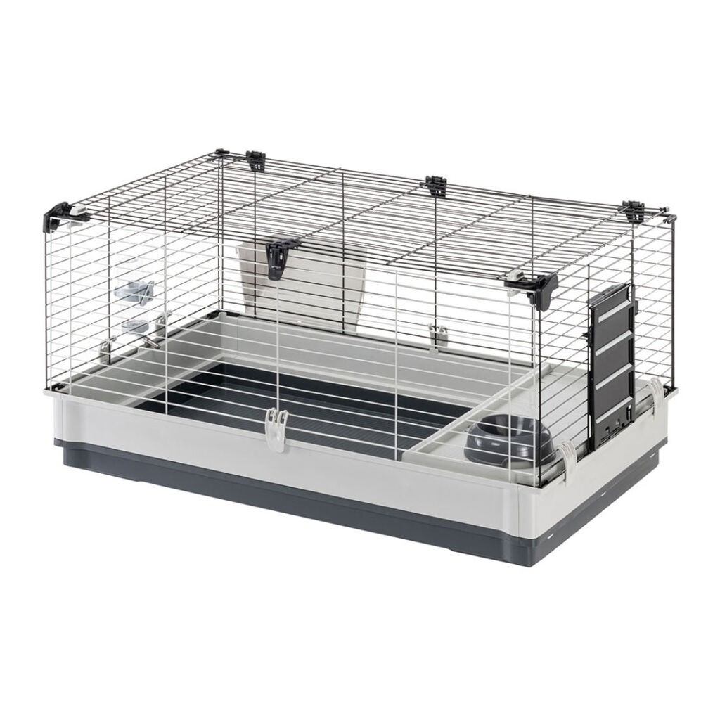 Ferplast Kavez za zeca Krolik, 100x60x50 cm, Sivo-bijeli