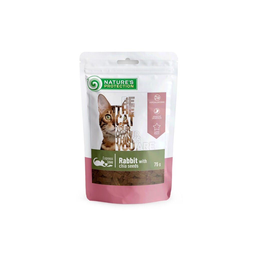 Nature's Protection Poslastice za mačke, Zec i čija sjemenke, 75 g