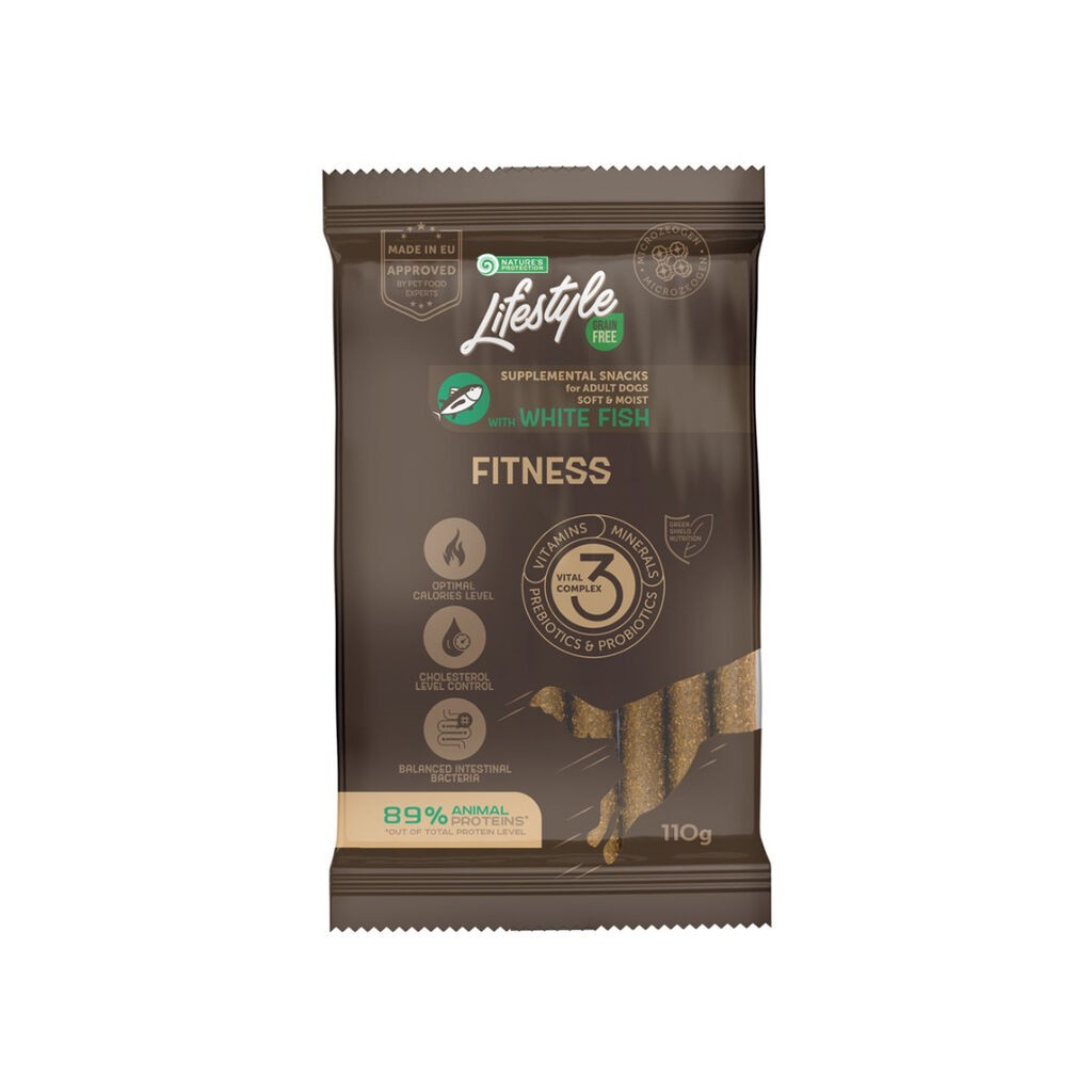 Nature's Protection Poslastice za pse Lifestyle Fitness, Bijela Riba, 110 g